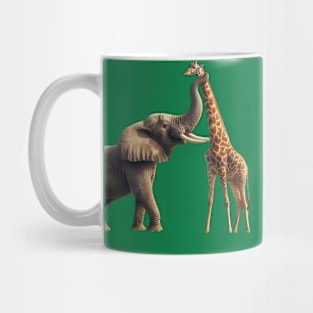 elephant vs giraffe Mug